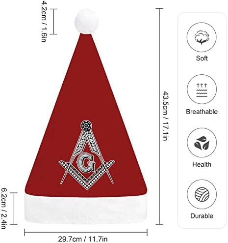 Maçonaria sinal de chapéu de natal Papai Noel para adultos unissex Comfort Classic Xmas Cap para o feriado de festa de Natal