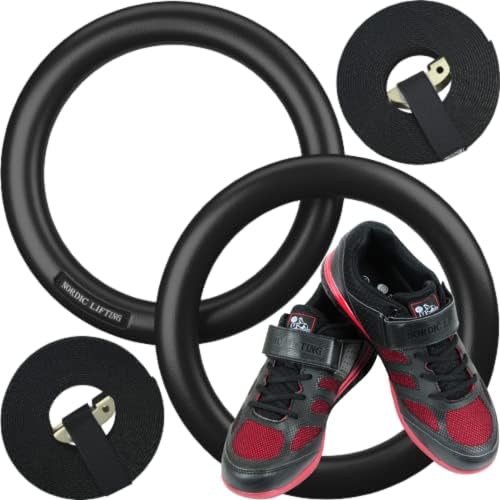 Pacote de anéis de ginástica nórdicos com sapatos Venja tamanho 11.5 - vermelho preto