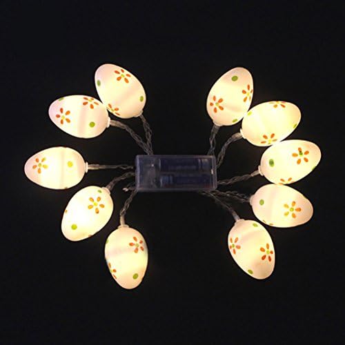 Decoração de ovos de Páscoa AMOSFUN 1.65m 10 Ovos de Páscoa LED Luzes de cordas para o jardim Decorações de paisagem Padrão