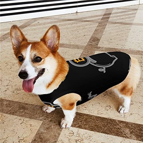Bitcoin Piggy Bank Pets Vest Dog Top Top Camiseta fofa de roupas sem mangas para gatos de cachorro