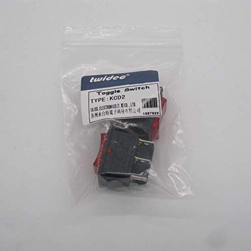 Twidec/2pcs Rocker Switch 6 pinos 3 Posição ON/OFF/ON AC 10A/125V 6A/250V DPDT RED LUZ LED LUZ