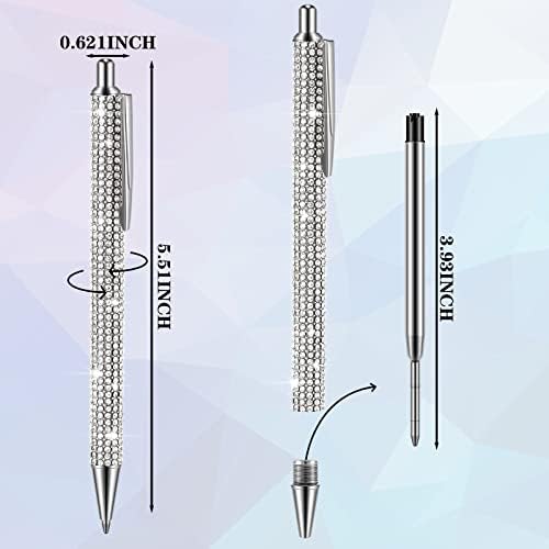 4 PCs canetas esferográficas de metal shinestone canetas bling canetas pretas caneta de diamante caneta de cristal grande caneta 4 pcs