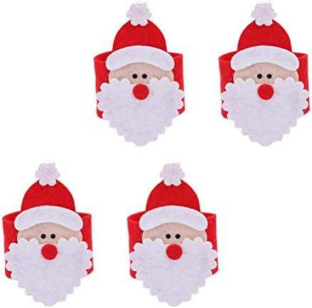 AMOSFUN Decoração de Natal 4pcs Santa Anel de guardana