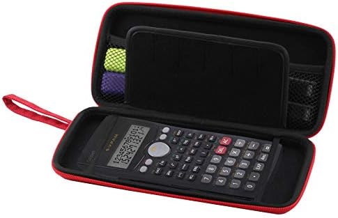 Calculadora de gráficos Red Navitech Case/capa dura com bolsa de armazenamento compatível com o Texas Instruments Ti-89 Titanium