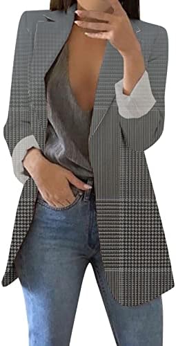 Xiloccer casacos de inverno feminino e jaquetas de manga comprida Blazer aberta