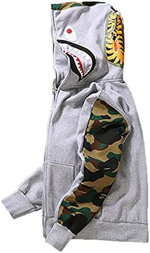 Minidora Men's Camo Hoodie Funny Full Full Zip Hip-Hop Sweetshirts Jacket Casual Casual