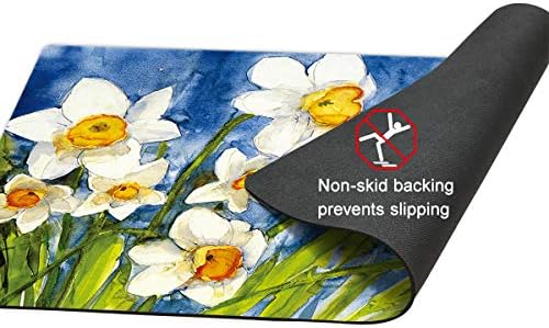 Morigins Spring Daffodil Borracha Porta de borracha Deorativa Flores florais Blooms internos tapetes de borracha externa 18x30