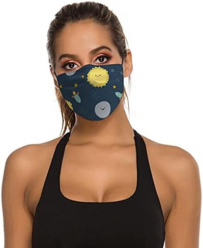 Máscaras de segurança laváveis ​​da moda Máscaras de design original Space Rocket Sun Stars Adoults Mulheres homens senhoras