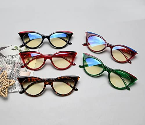 Eyekepper 5-Pack Cat Eye Reading Glasses Light Blocking Leitor fofo para mulheres