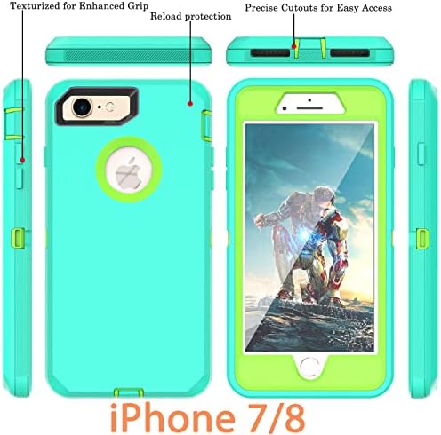 YMHXcy para iPhone SE CASO 2022/2020, iPhone 8/7 com protetor de tela embutido Prova de queda de 3 camadas de 3 camadas/capa de proteção