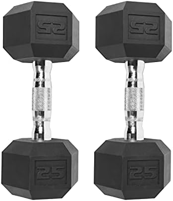 Cap Barbell 50lb com halteres hexáticos, 25x2, parte do conjunto de 150 lb