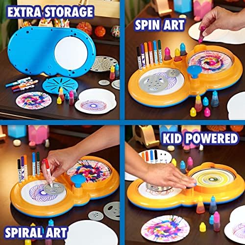 Crayola Spin & Spiral Art Station Deluxe, artesanato de bricolage, brinquedos para meninos e meninas, presente, idades