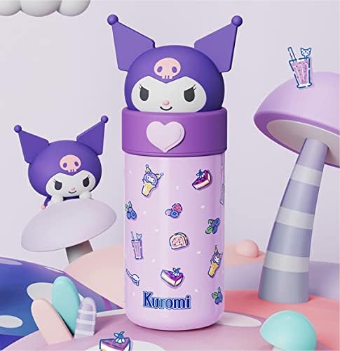 Delicia todos os dias Kuromi Aço inoxidável Garrafa de água isolada 350ml - roxo