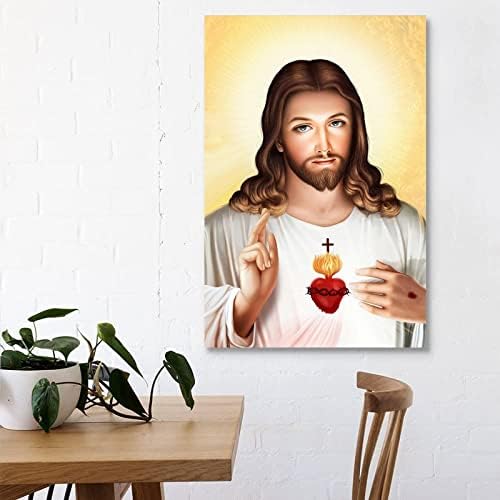 Sagrado Coração de Jesus Poster Pintura Decorativa Canvas Arte da parede Posters de sala de estar Pintura de quarto