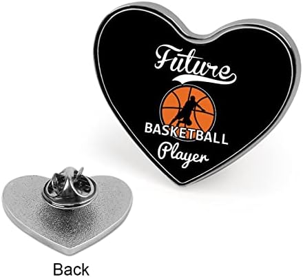 Futuro jogador de basquete Heart Broche Pin Citada de artesanato de gravata de lapela fofa para acessório de fantasia