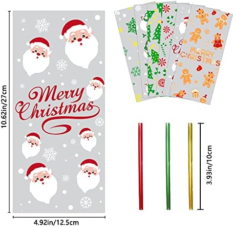 DIYDEC 120pcs Christmas Celofane Bags