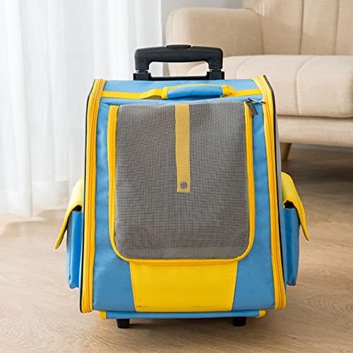 Scdzs Pet Carriple Case Backpack dobrável Mochila de grande capacidade Roda universal Bolsa de estimação