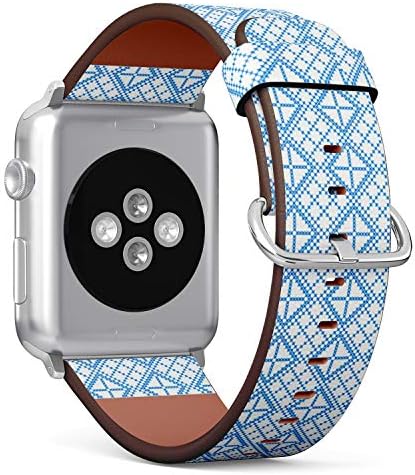 Compatível com a série Apple Watch 1,2,3,4 - Substituição de pulseira de pulseira de banda de couro - bordada em transparente