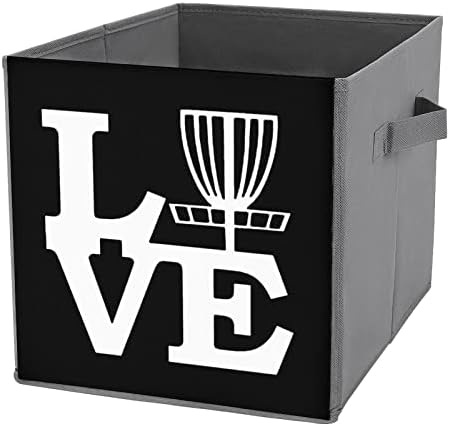 DISC Golf Love Love Bins de armazenamento colapsável Organizador Organizer Trendy Fabric Caixas de armazenamento