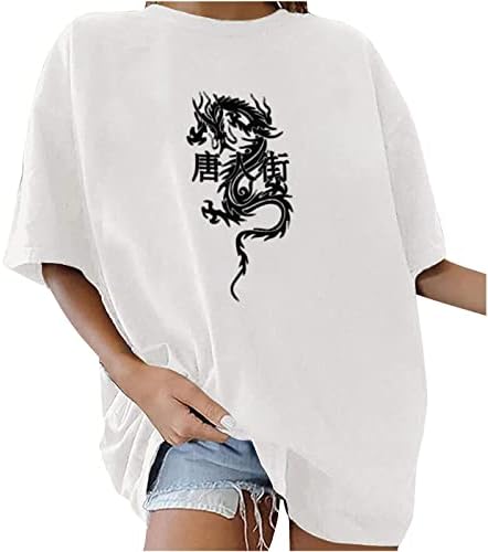 Tshirts de impressão para mulheres de verão no outono de manga curta Blata do pescoço camiseta garotas 2023 roupas dg