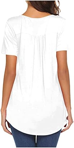 Camisas de verão para mulheres 2023, pub bolha bolha bolha de bolha de manga curta top