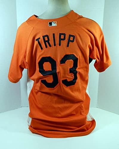 2007-08 Baltimore Orioles Brandon Tripp 93 Game usou Orange Jersey BP ST 001 - Jogo usada MLB Jerseys