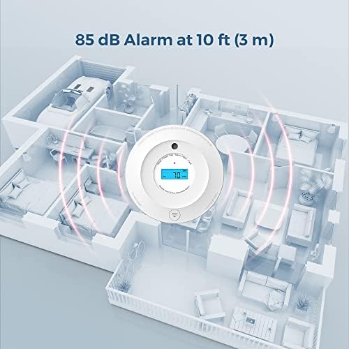 Detector de fumaça e monóxido de carbono Lifespan de 10 anos, alarme fotoelétrico de incêndio Aegislink e alarme eletroquímico