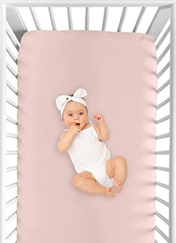 Sweet JoJo Designs Solid Blush Pink Girl Baby Fettle Crib Sheet para um berçário recém -nascido Cedro de cama de cama colchão padrão