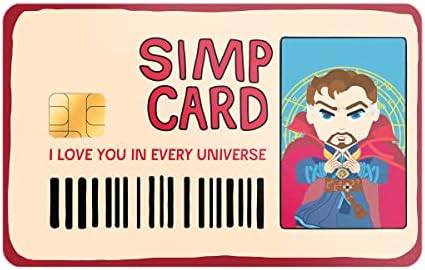 Scoleswall Card SIMP Vinil Credit Sticker Funny Meme Removível Decalel de decalque Skins Skins Slim Design Tampa Cool Print