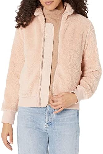 Calvin Klein feminino CK Patch de acumulação de colarinho de colarinho Sherpa Sherpa