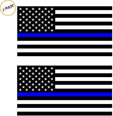 Linha azul fina reflexo! Blue Lives Flag Decals Starther 3x5 Blue Lives Matter Flag