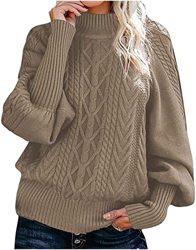 Suéter de malha de cabo casual feminino enorme manga longa colorido malha de cor sólida outono outono do inverno tampo