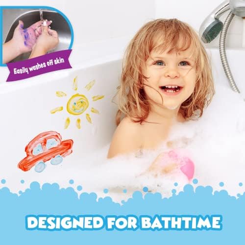 Tubs TRABALHOS BAIO SOAPO DE TINTO DE DISTURO, 12 pacote | Tinta de banho não tóxica e lavável para crianças e crianças | Brinquedos