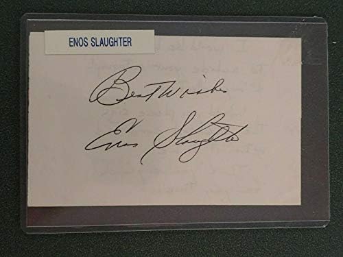 Cartão de índice assinado do Slaughter Slaughter - Cardinals - JSA COA - MLB Cut Signatures