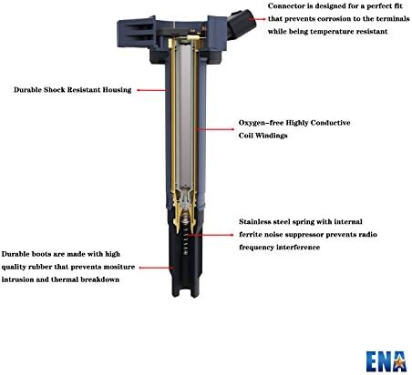 Conjunto ENA de 4 pacote de bobina de ignição compatível com Toyota Lexus Scion Camry Corolla Rav4 Solara Matrix Highlander