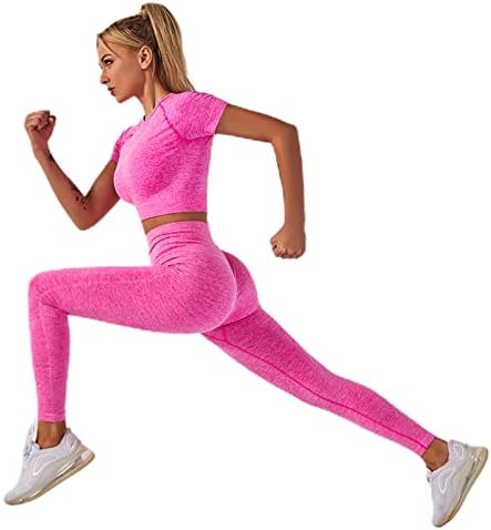 Conjuntos de exercícios suplucktar para mulheres roupas de 2 peças com nervuras com nervuras sem costura e shorts de cintura alta