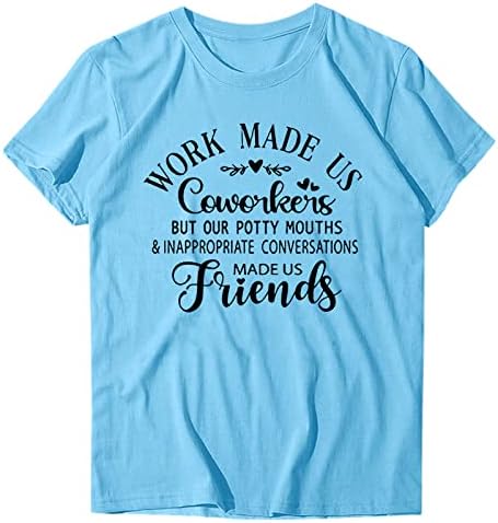 NYYBW Mulheres casuais letra de camisa superior imprimindo mangas curtas Moda de moda Top Blusa O-Gobes Longo T-shirt Tops casuais