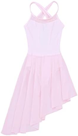 Aislor Kids Girls Big Girls Romantic Ballet Dance Mesh Tutu Dress com mangas de braço com babados Ballerina realizando fantasias