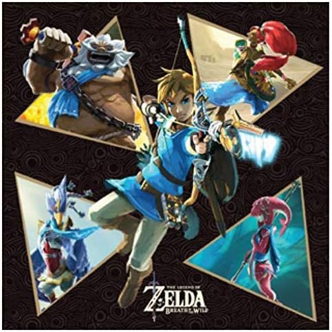 Galerias de arte prolíficas The Legend of Zelda Canvas Print Poster Wall Art Decor - Link com os quatro campeões de Hyrule - Daruk,