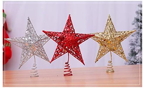 Topper de árvore do doitool Topper Star Star Tree Tree, Glitled Christmas Tree Topper Star Ornament Christmas Treetop