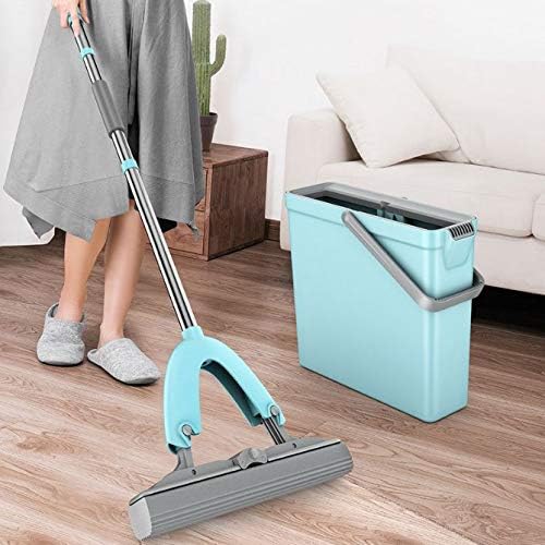 Renslat Hands Free Chop Bucket com Squeeze Plate Sponge PVA MOP CABEÇA DO