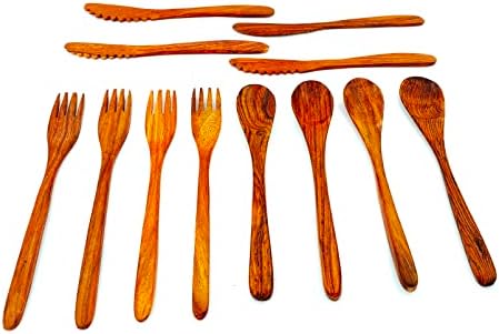 Faca de faca de faca de pau de madeira Conjunto de talheres de utensílios de utensílios de mesa de mesa