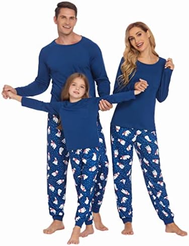 Família Ekouaer Comparação de pijamas para dormir de Natal de manga longa Camisa de sono com calças xadrezes Soft Loungewear