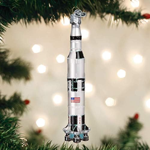 Old World Christmas Saturno v Rocket Glass Blown Ornaments for Christmas Tree