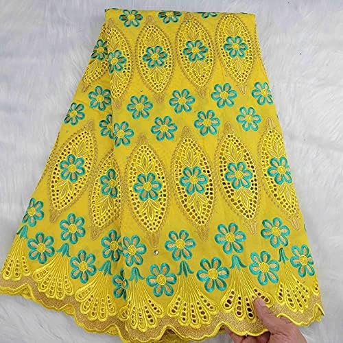 Venda Swiss Voile Lace Cotton Cotton African Taber suíço Tecido de renda suíça 5 Yards Bordado de tecido de renda nigeriana