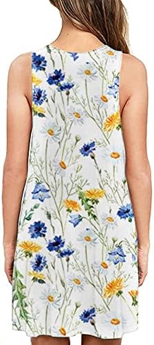 Vestidos femininos, camisola de pescoço redondo com estampa floral com bolsos elegantes vestidos de trabalho casual de