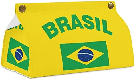 Bandeira da caixa de tecido brasileira Capa de papel facial Organizador do organizador de caixa Dispensador de guardana