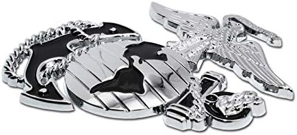 Elektroplate Marines Premium Anchor Black Chrome Auto Emblem