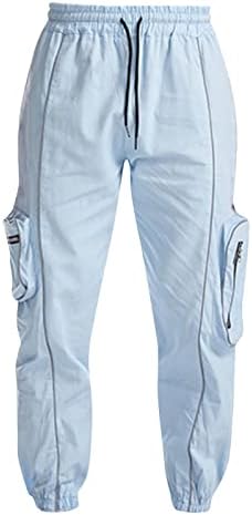 Calça de moletom masculina de xiaxogool, calças de carga refletiva masculinas harém de harem de pantenha ao ar livre corredor cor