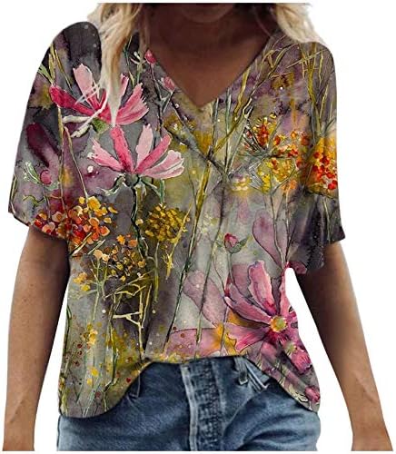 Tops femininos Casual Casual Casual Camiseta gráfica